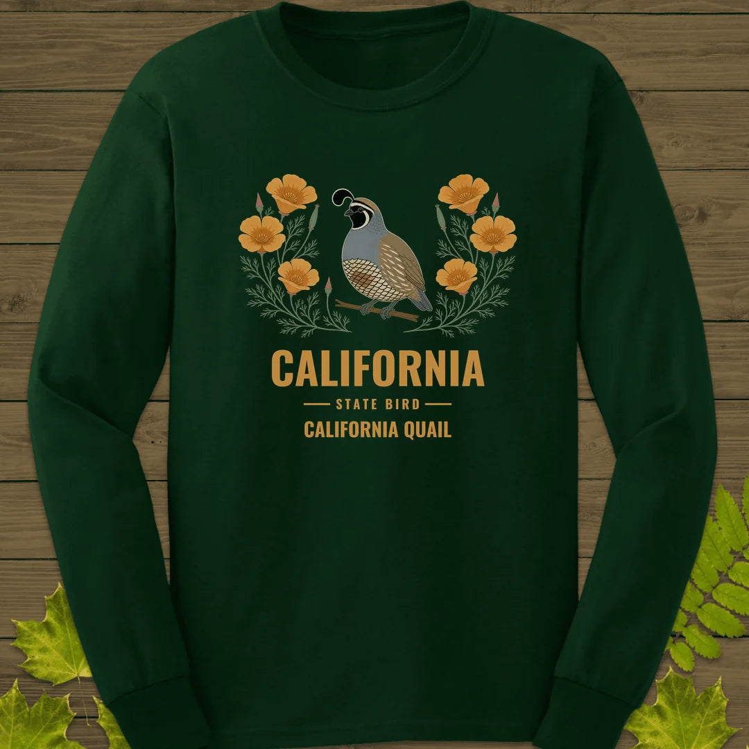 California State Bird Long Sleeve in Forest Green
