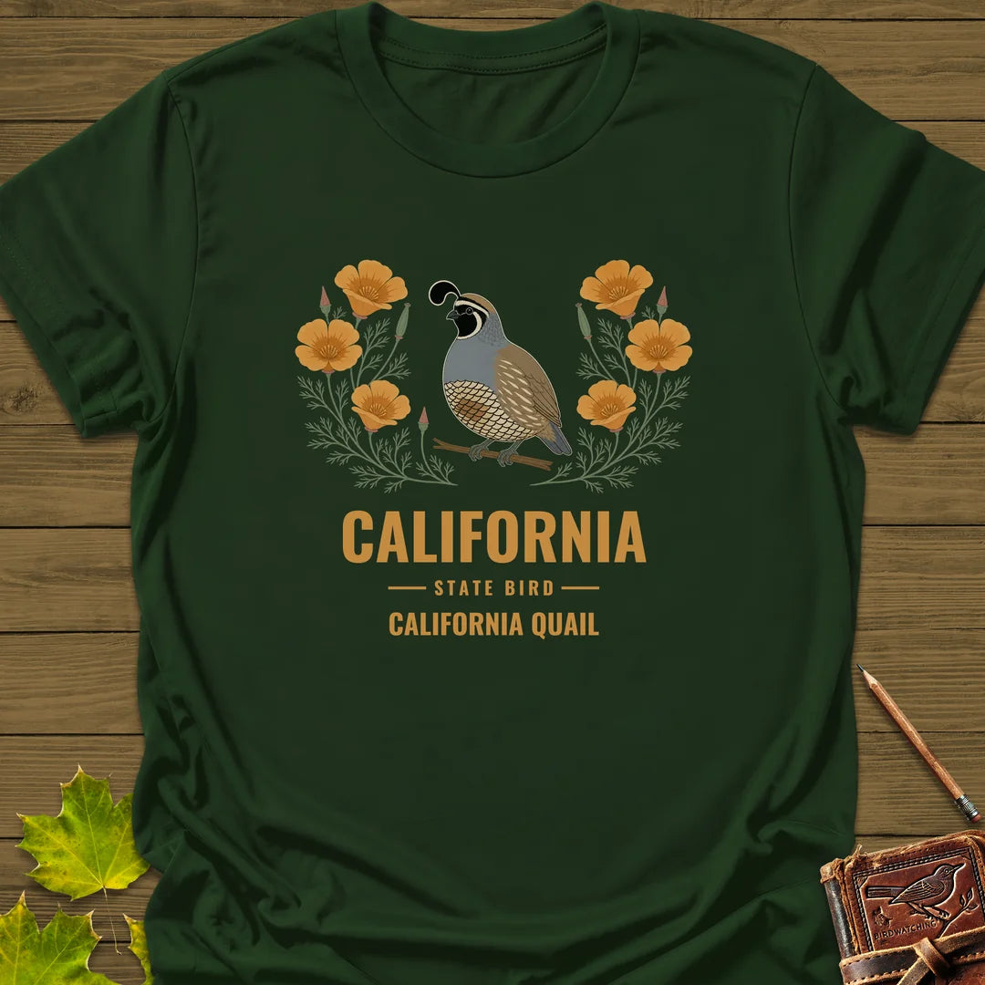 California State Bird T-Shirt in Forest Green