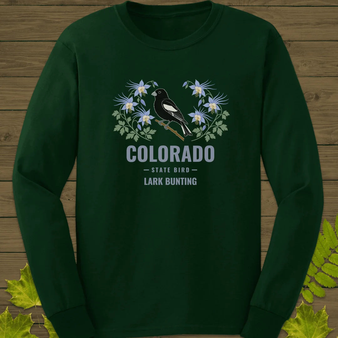 Colorado State Bird Long Sleeve in Forest Green