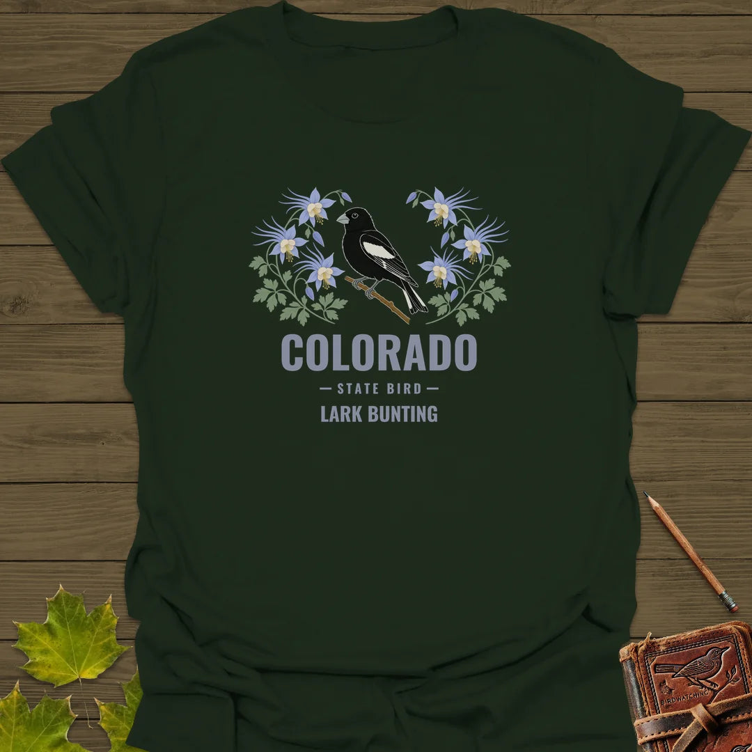 Colorado State Bird T-Shirt in Forest Green
