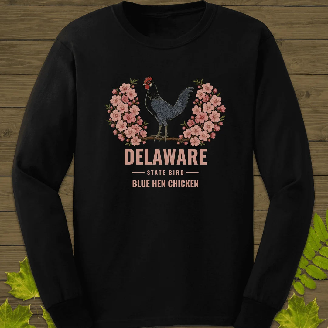 Delaware State Bird Long Sleeve in Black
