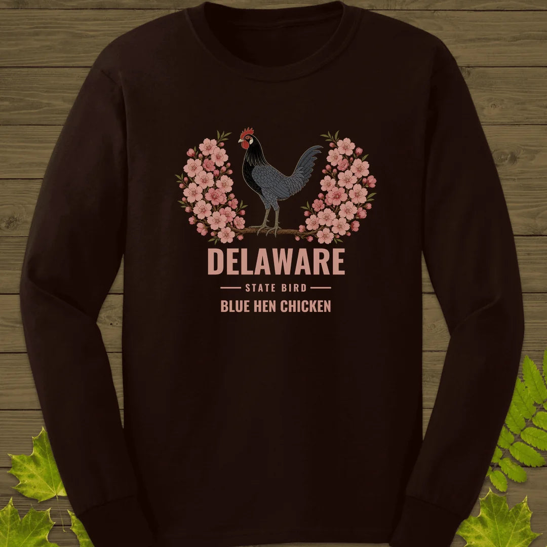Delaware State Bird Long Sleeve in Dark Chocolate