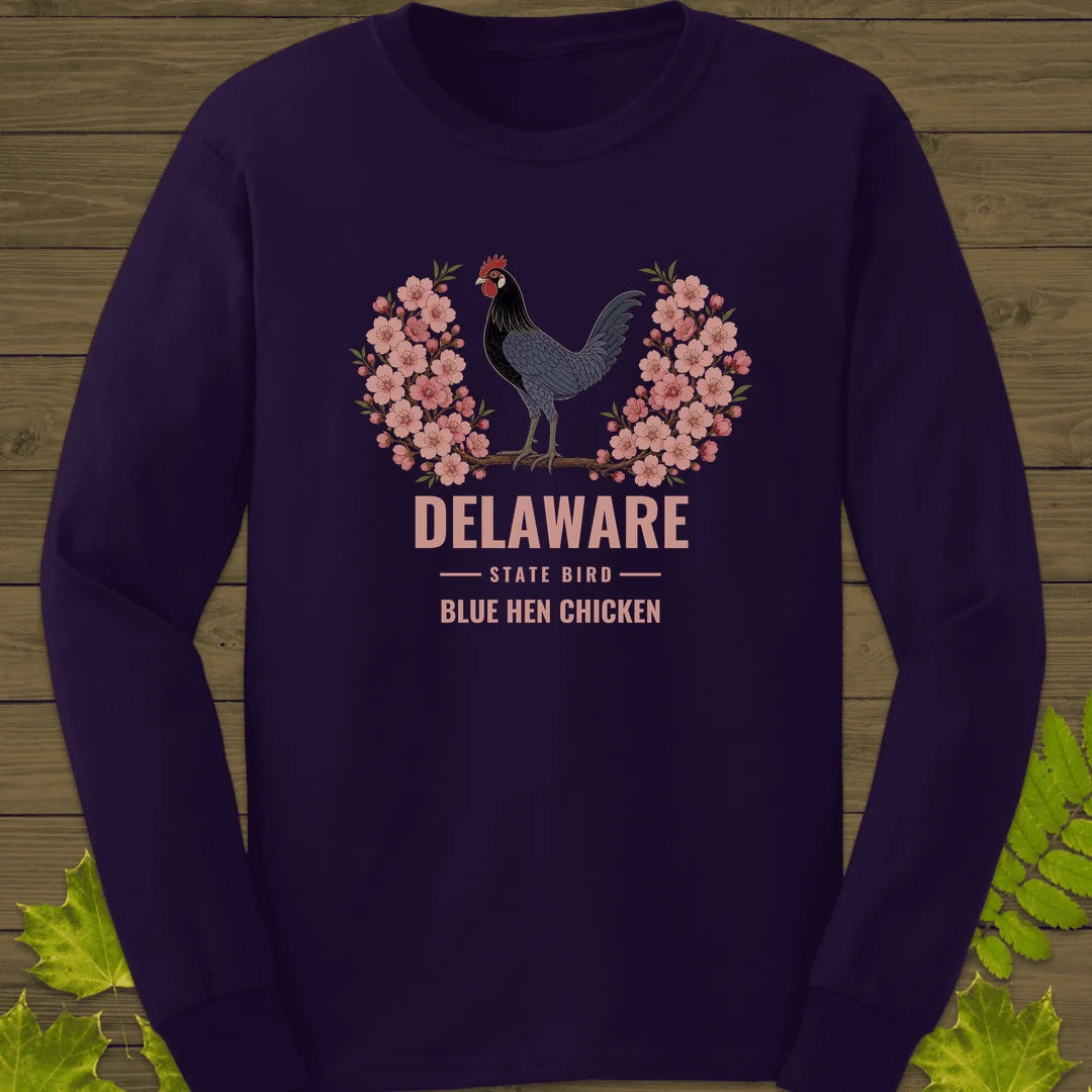 Delaware State Bird Long Sleeve in Purple