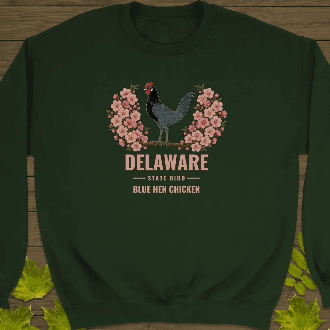 Delaware State Bird Sweatshirt in Forest Green
