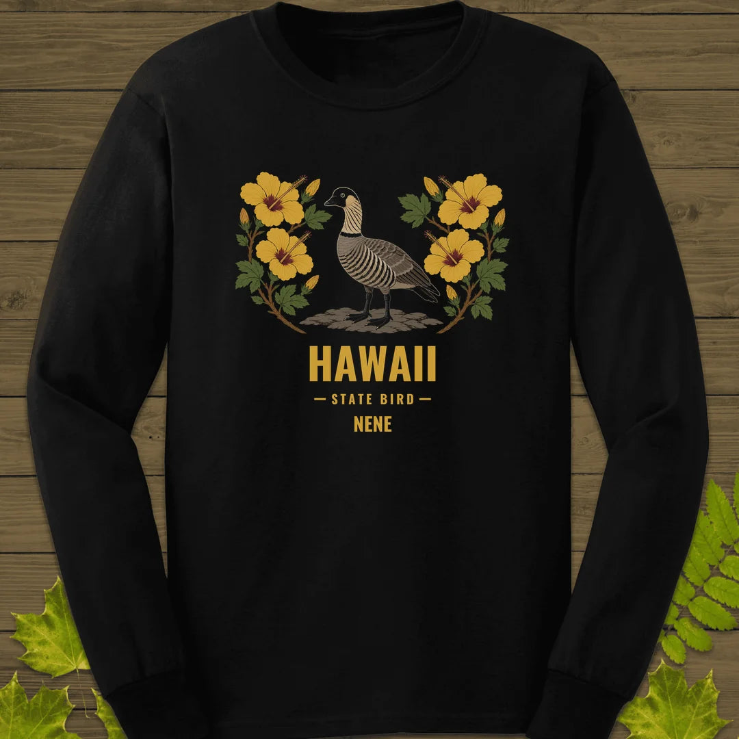 Hawaii State Bird Long Sleeve in Black