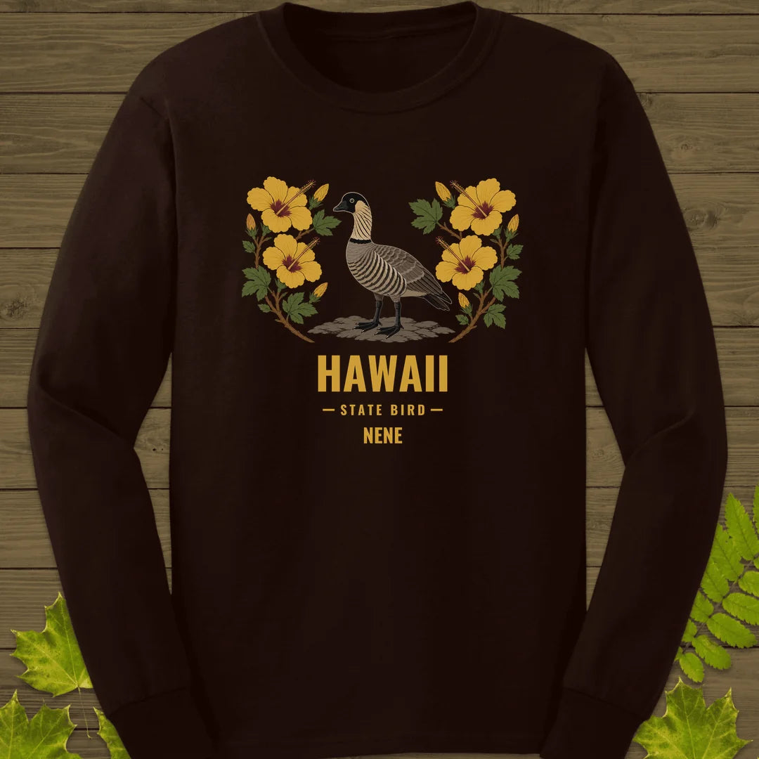 Hawaii State Bird Long Sleeve in Dark Chocolate