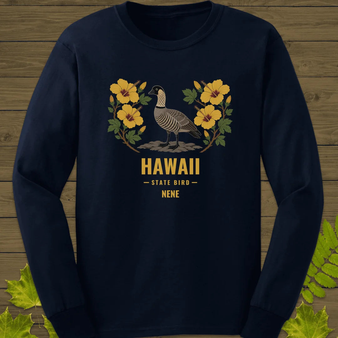 Hawaii State Bird Long Sleeve in Navy
