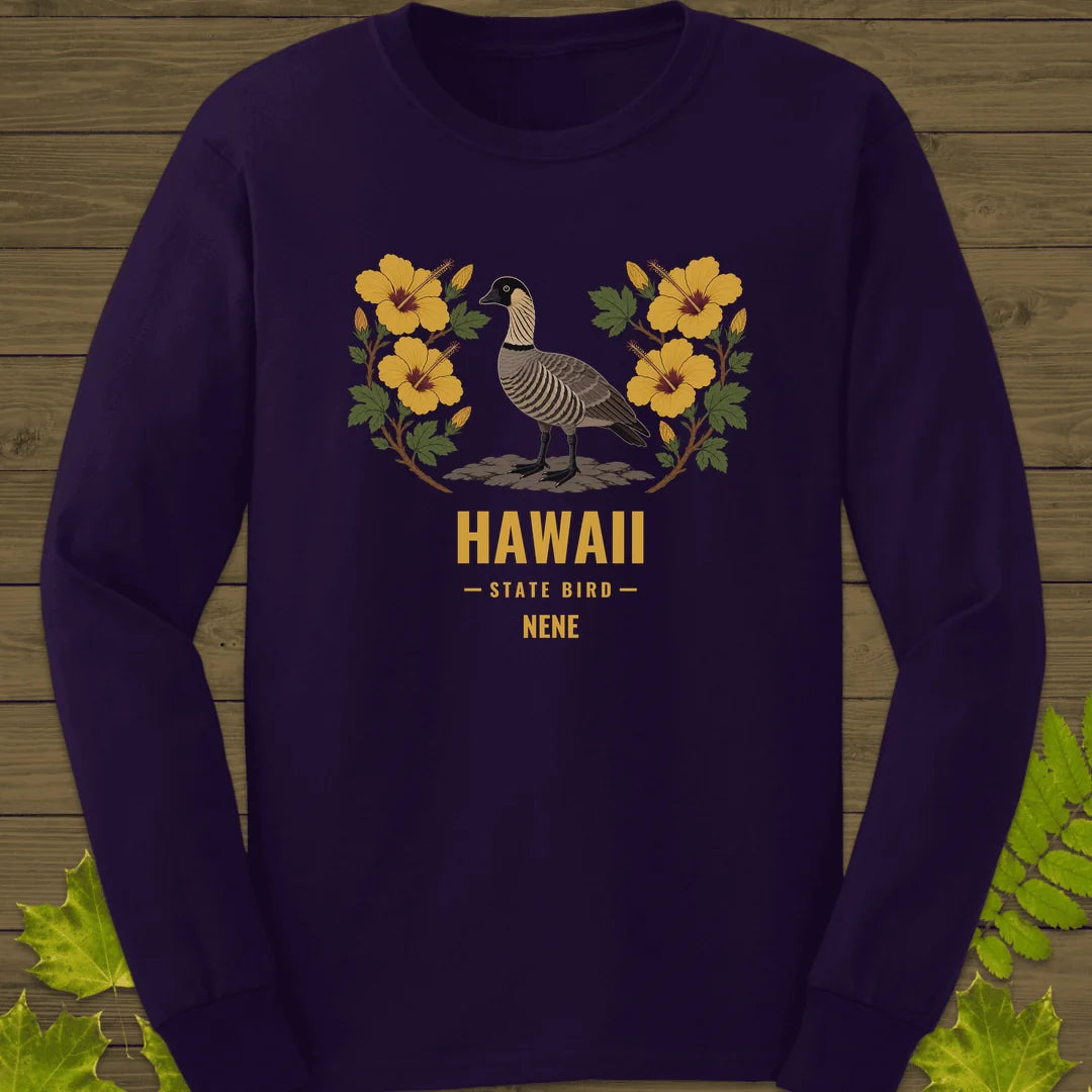 Hawaii State Bird Long Sleeve in Purple