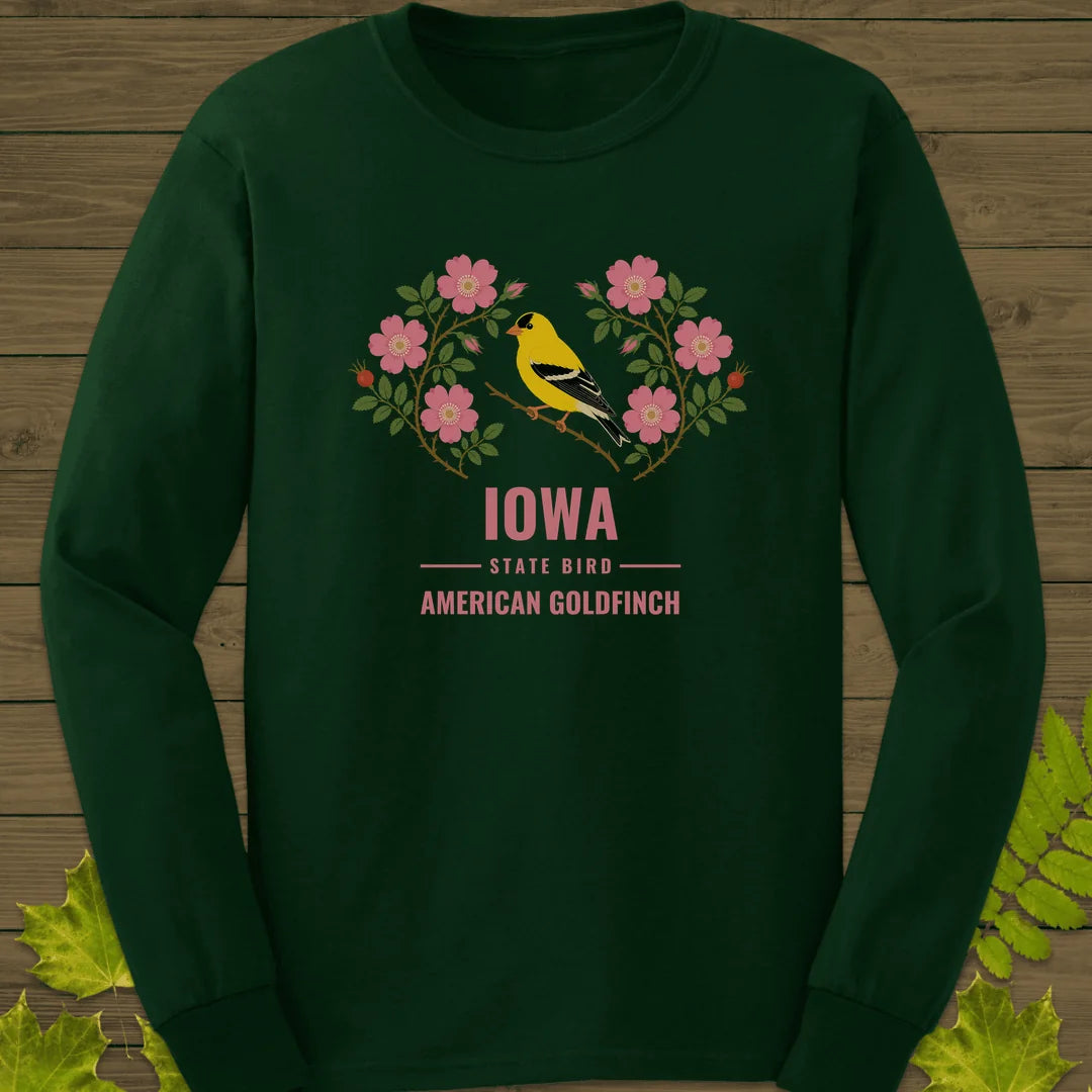Iowa State Bird Long Sleeve in Forest Green