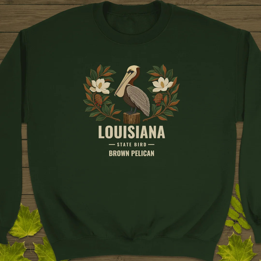 Louisiana State Bird Sweatshirt in Forest Green