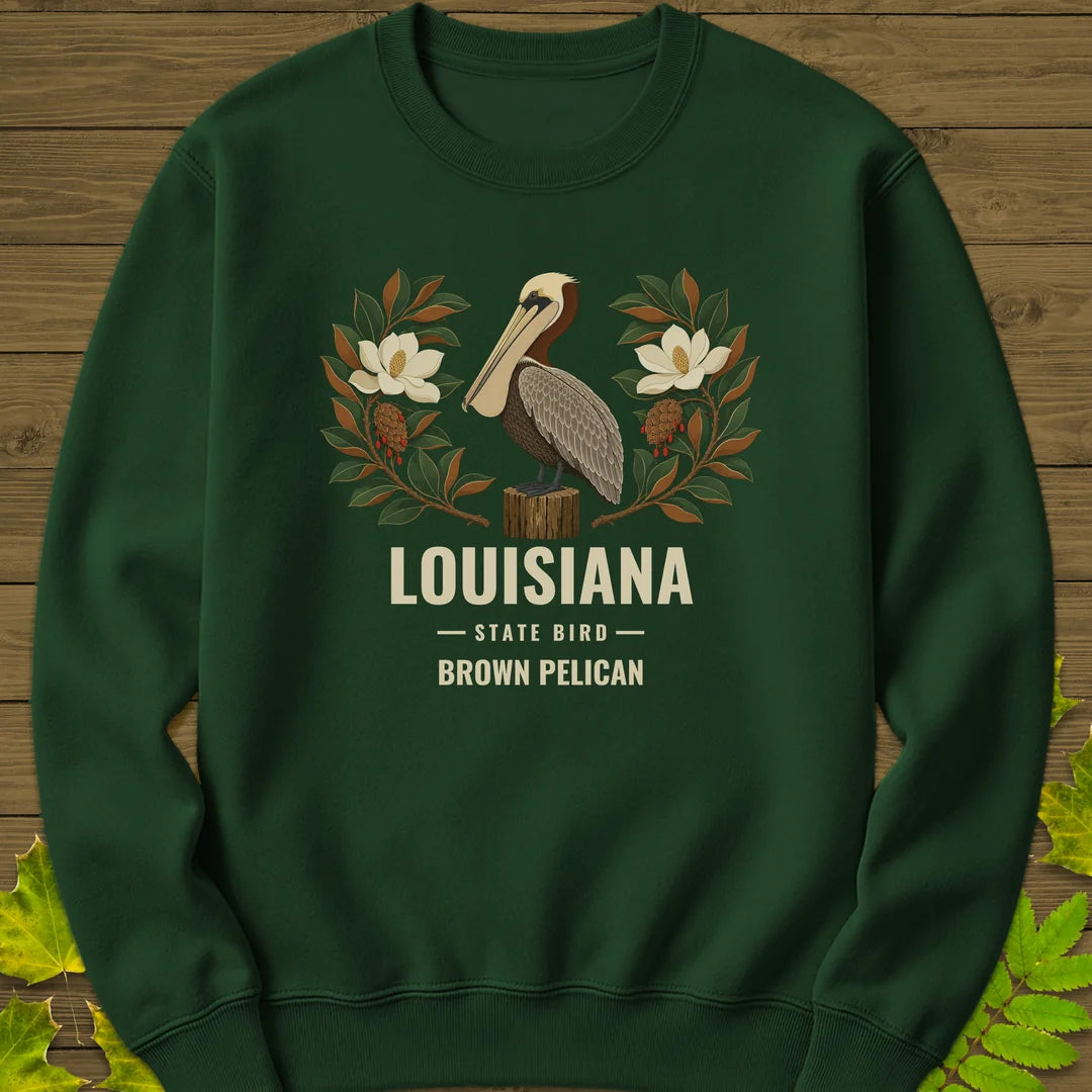 Louisiana State Bird Sweatshirt in Forest Green