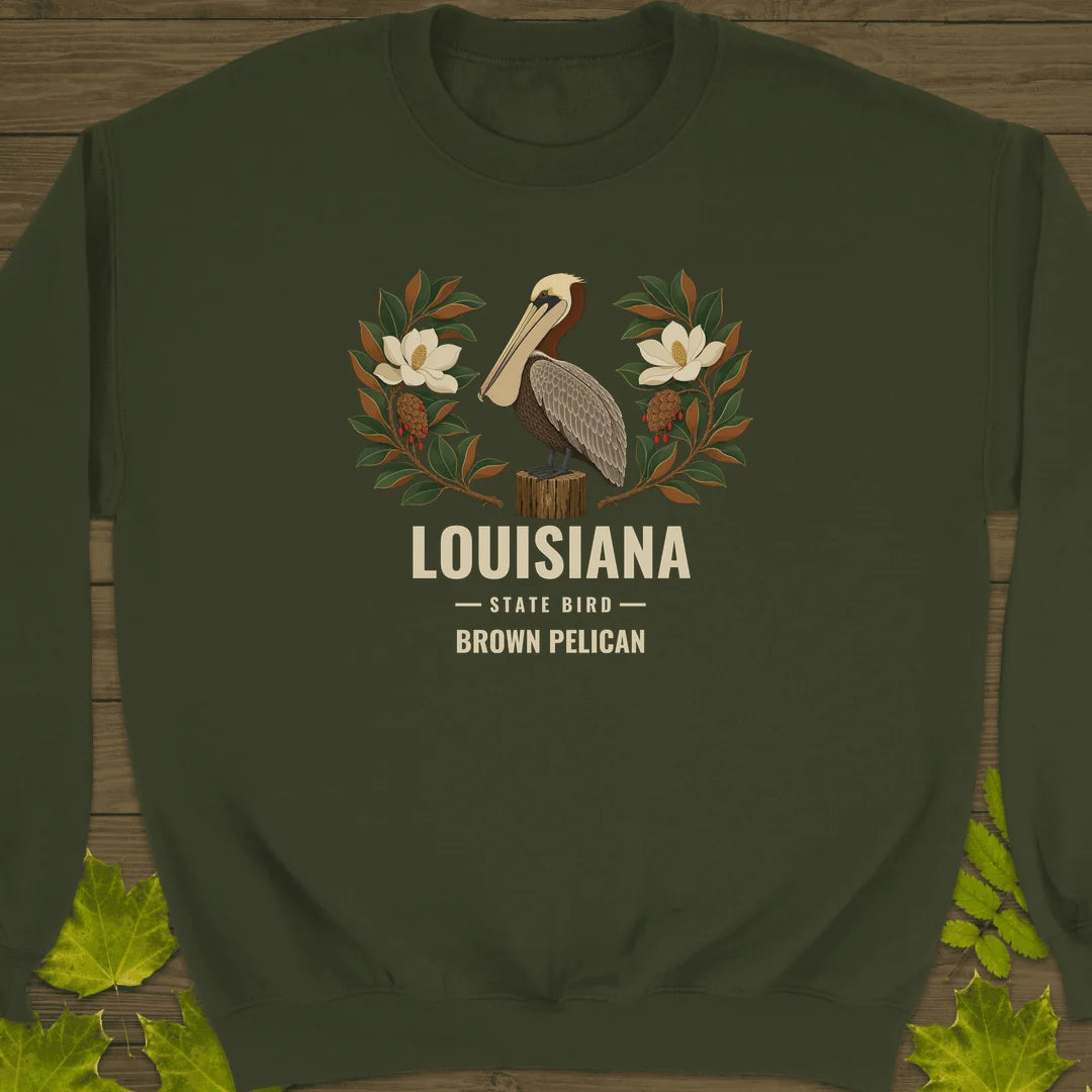 Louisiana State Bird Sweatshirt in Military Green