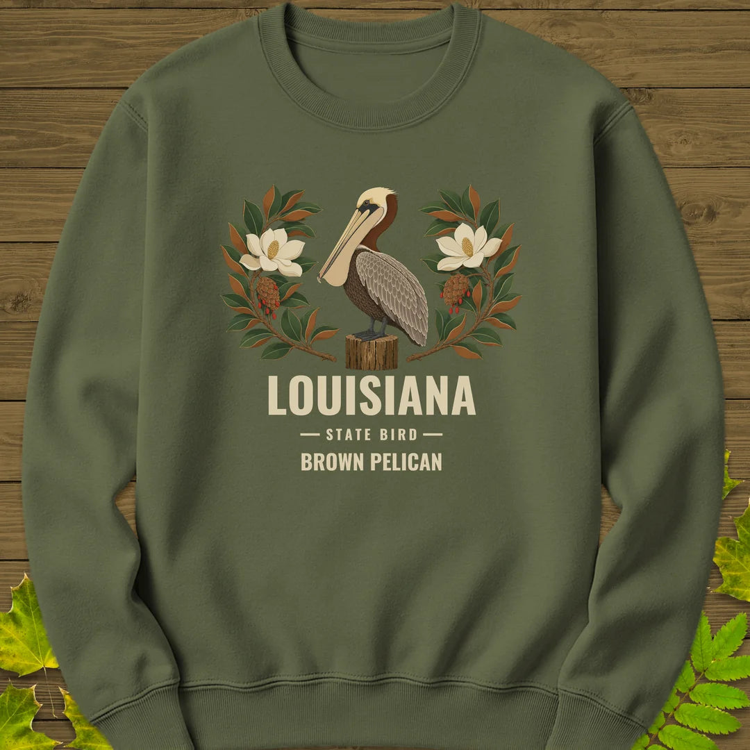 Louisiana State Bird Sweatshirt in Military Green