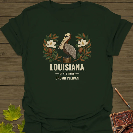 Louisiana State Bird T-Shirt in Forest Green