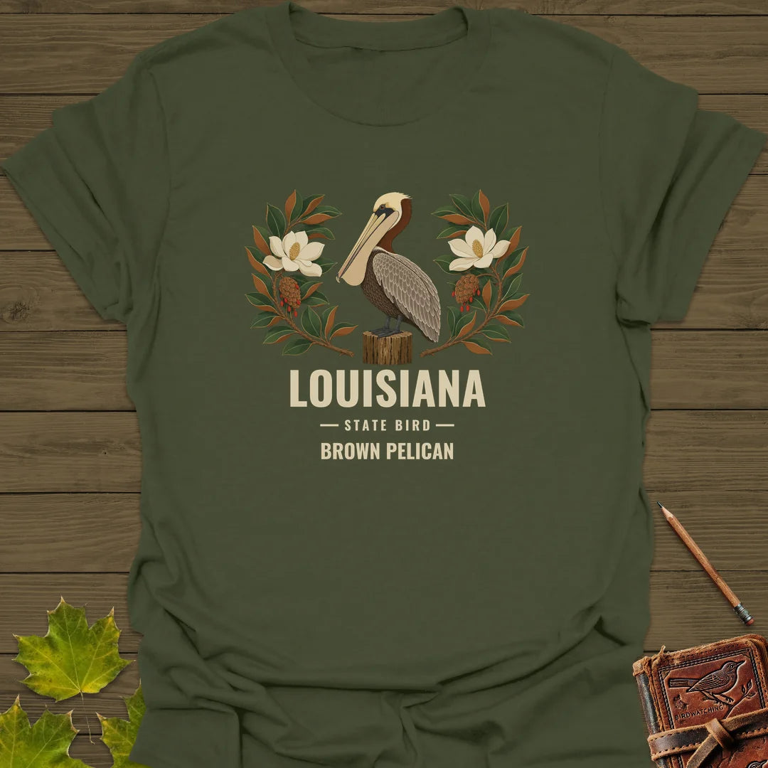 Louisiana State Bird T-Shirt in Military Green