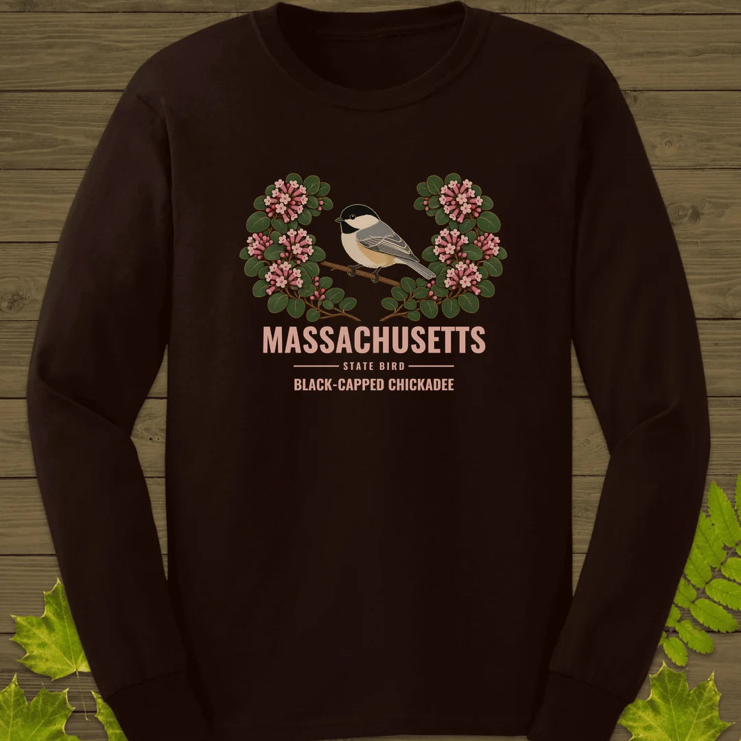 Massachusetts State Bird Long Sleeve in Dark Chocolate