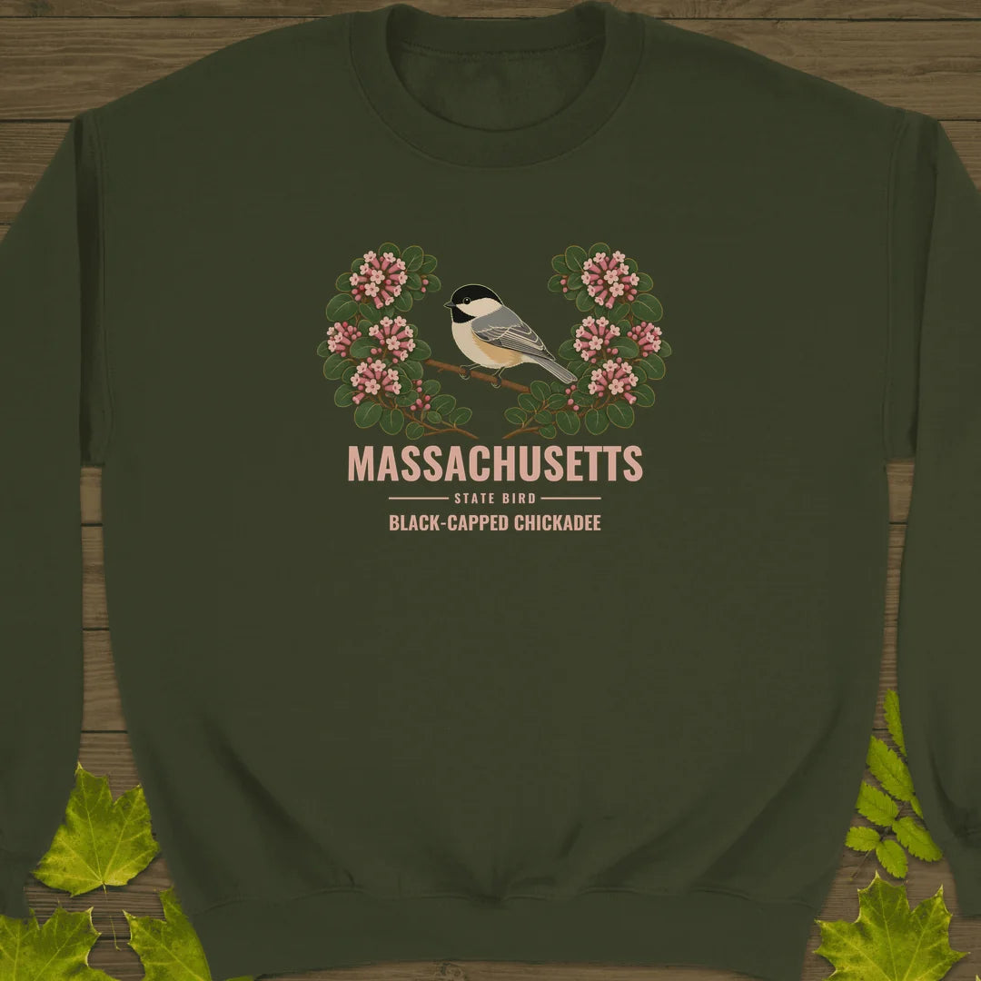 Massachusetts State Bird Sweatshirt in Military Green