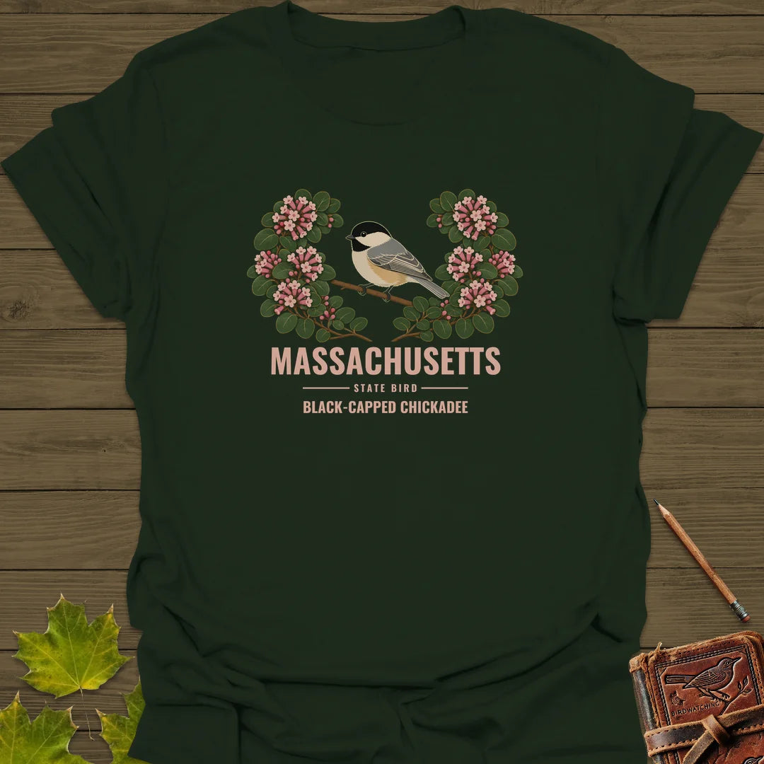 Massachusetts State Bird T-Shirt in Forest Green