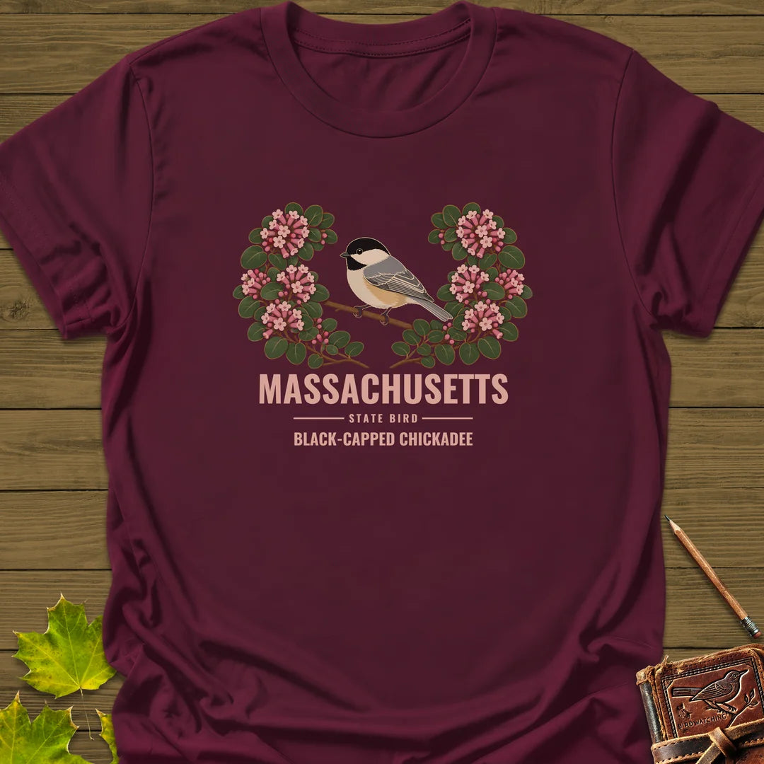 Massachusetts State Bird T-Shirt in Maroon
