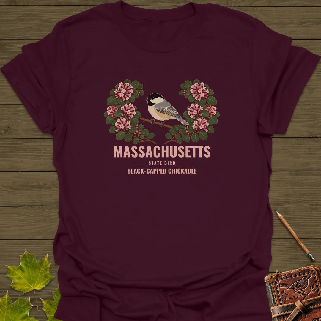 Massachusetts State Bird T-Shirt in Maroon