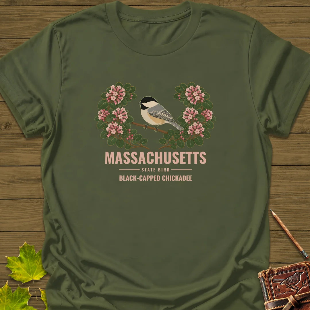 Massachusetts State Bird T-Shirt in Military Green