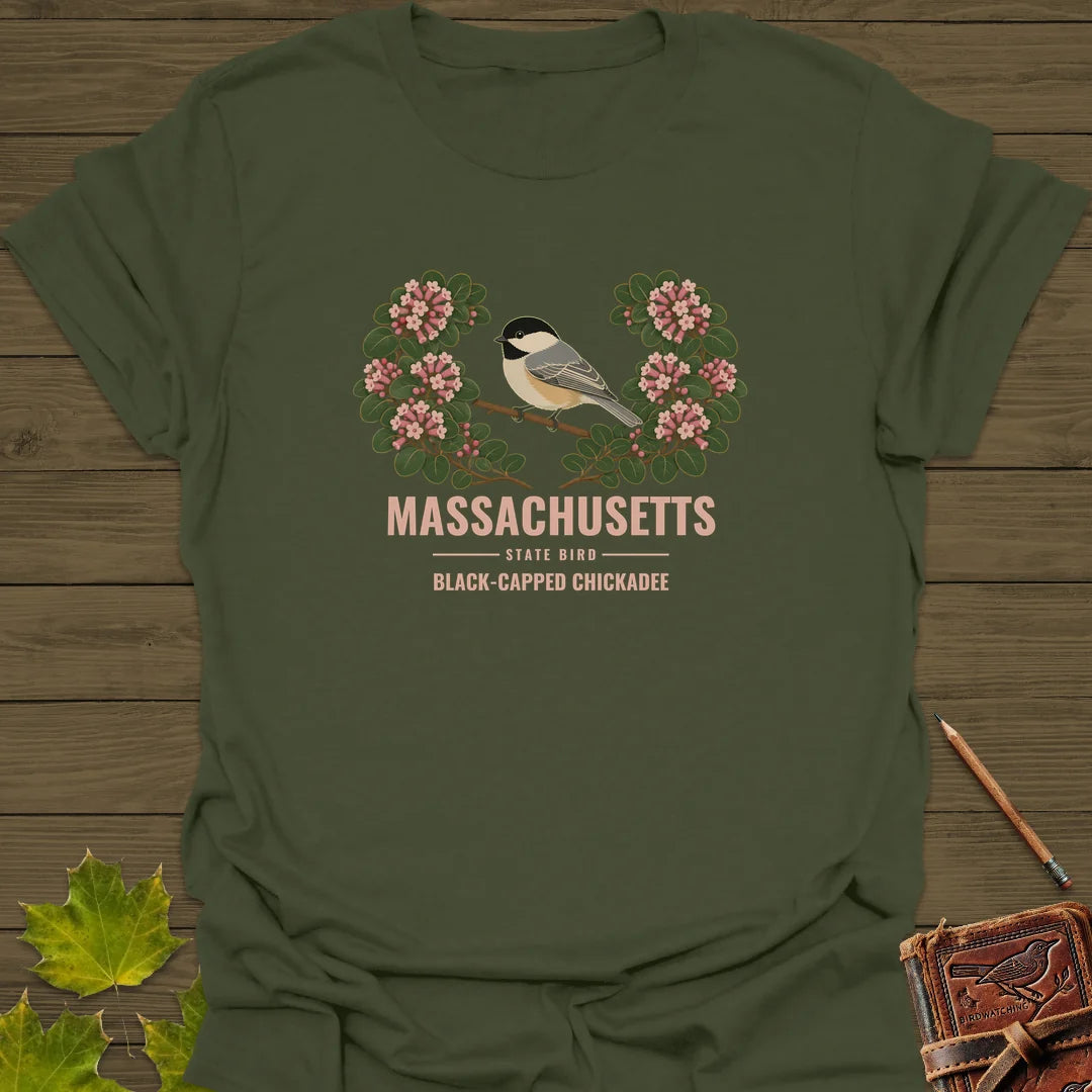 Massachusetts State Bird T-Shirt in Military Green