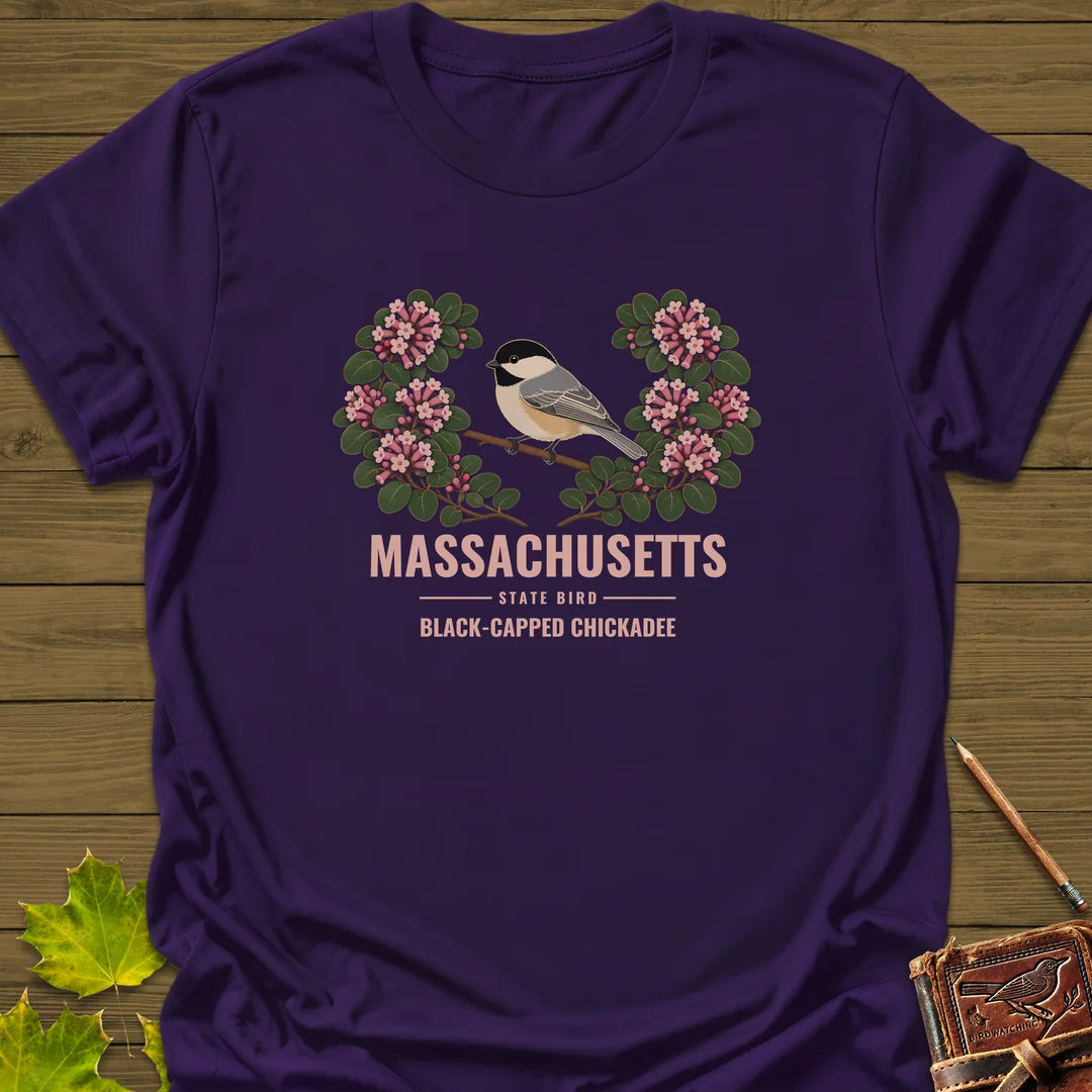 Massachusetts State Bird T-Shirt in Purple