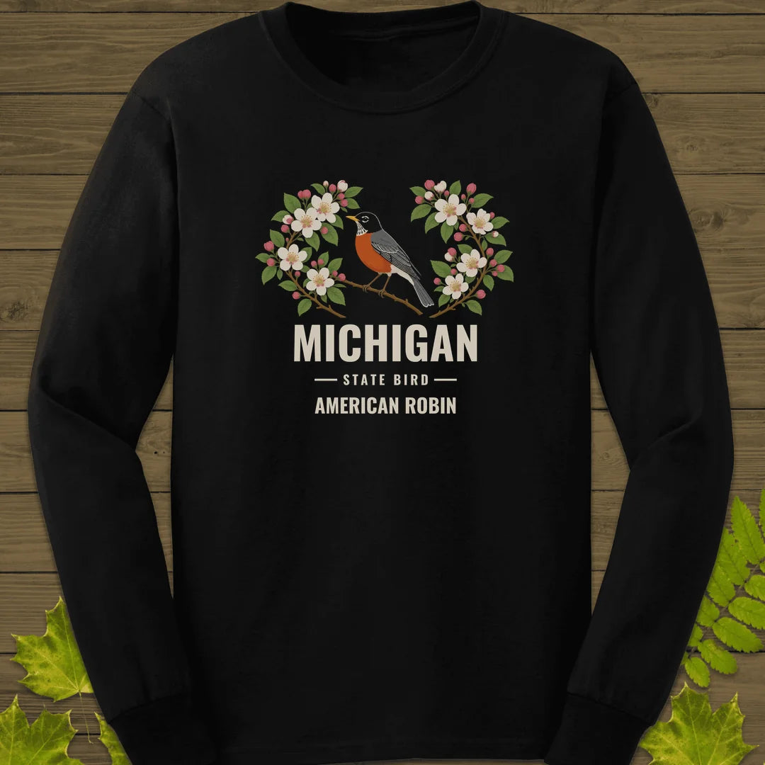Michigan State Bird Long Sleeve in Black