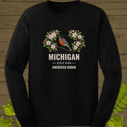 Michigan State Bird Long Sleeve in Black