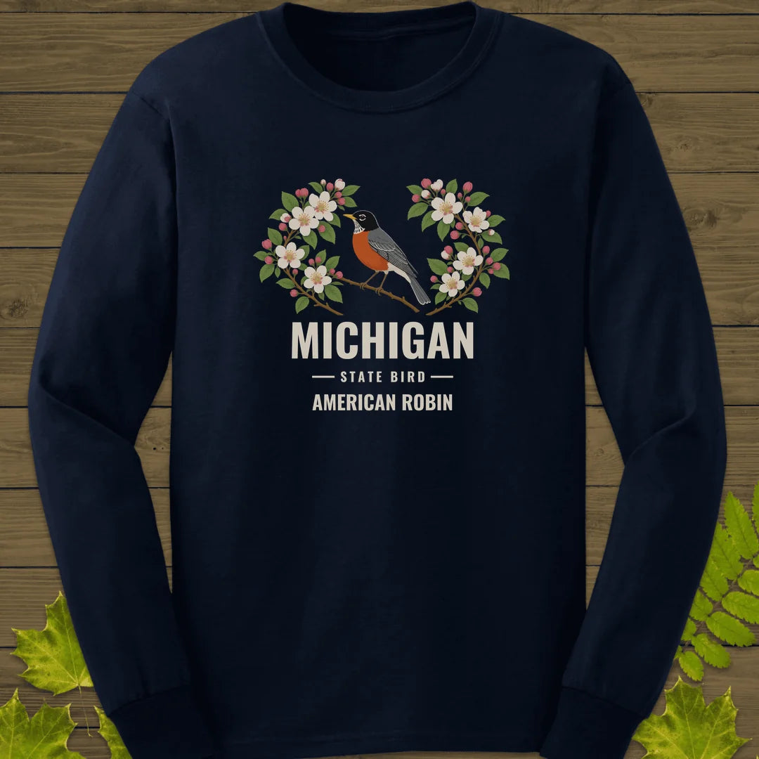 Michigan State Bird Long Sleeve in Navy
