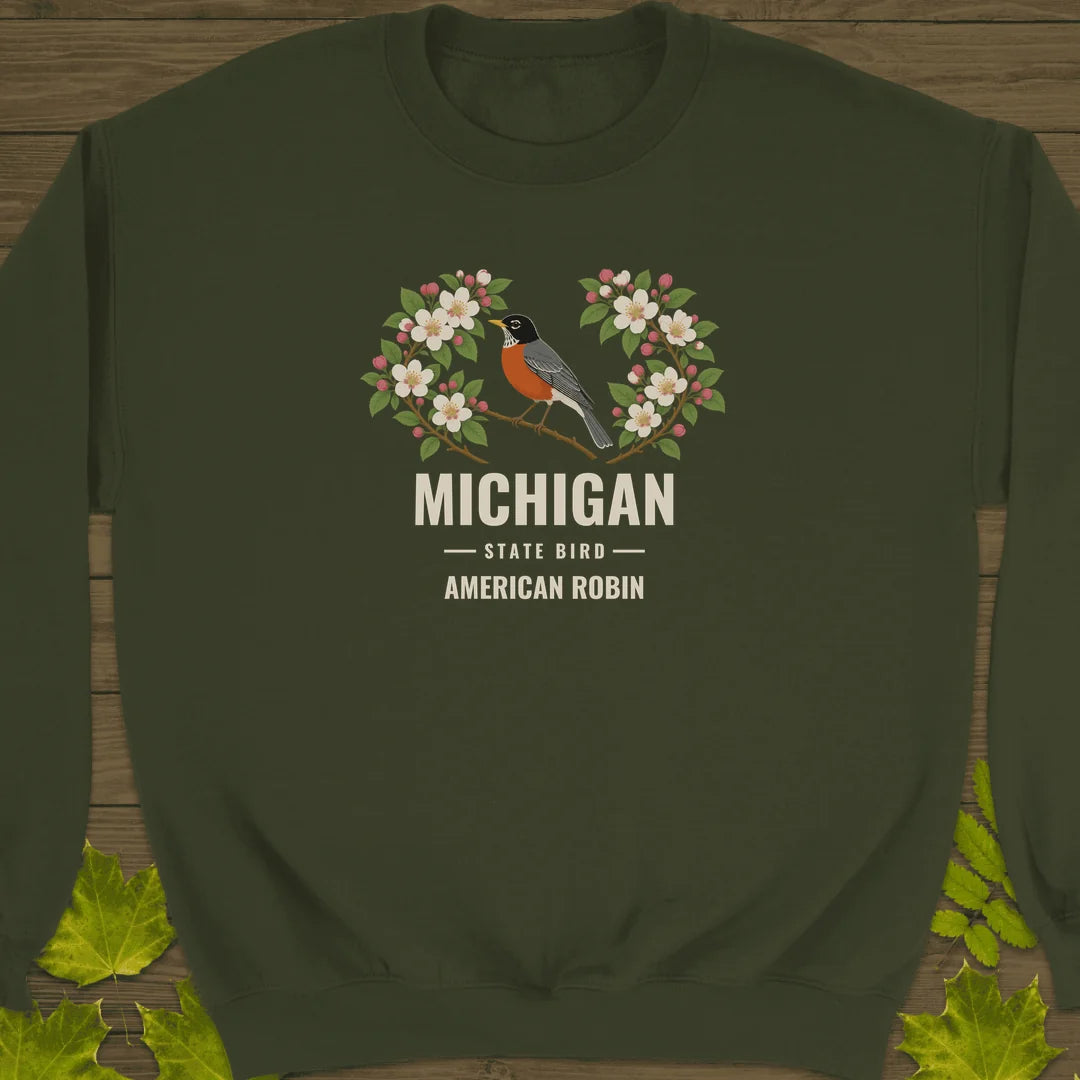 Michigan State Bird Sweatshirt in Military Green