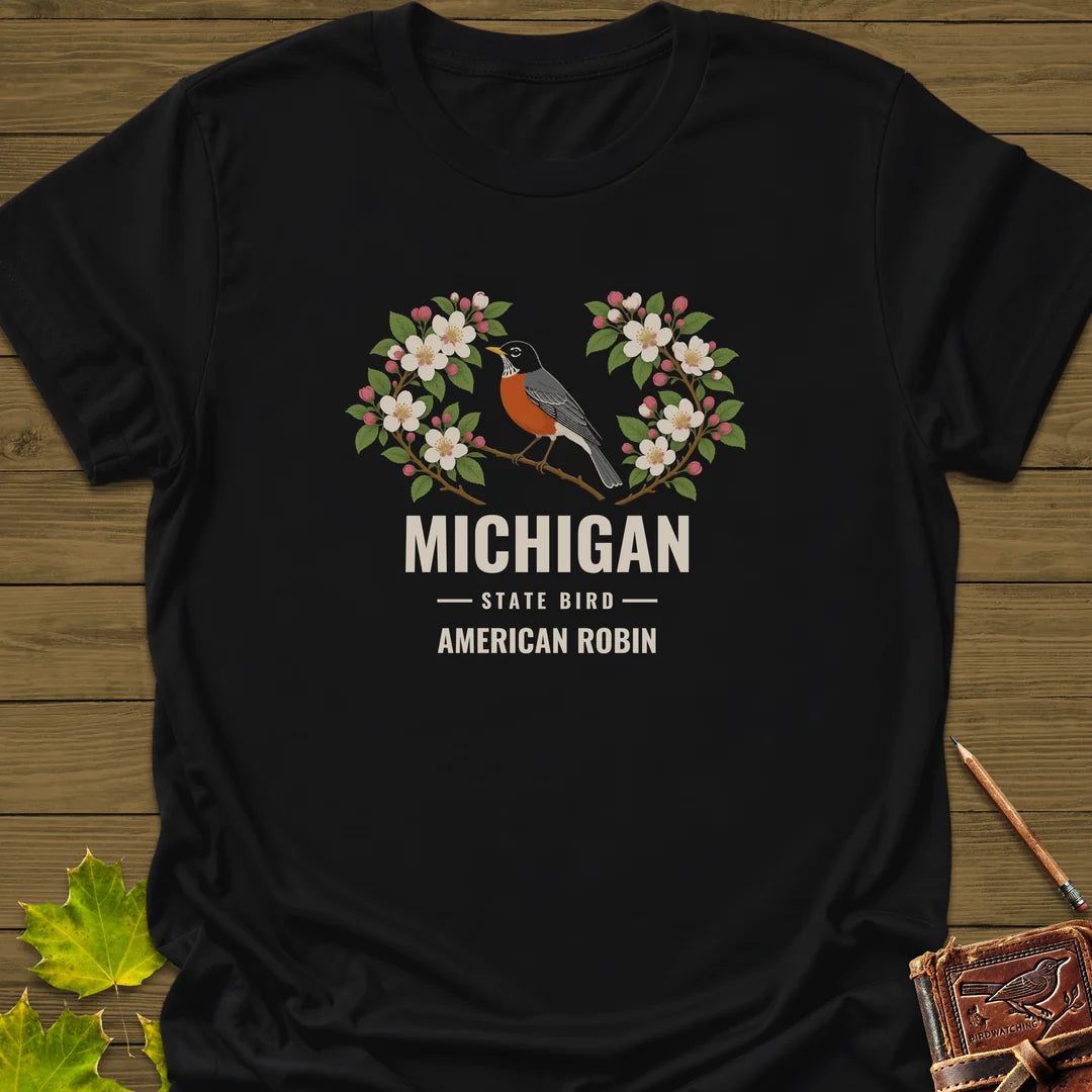 Michigan State Bird T-Shirt in Black