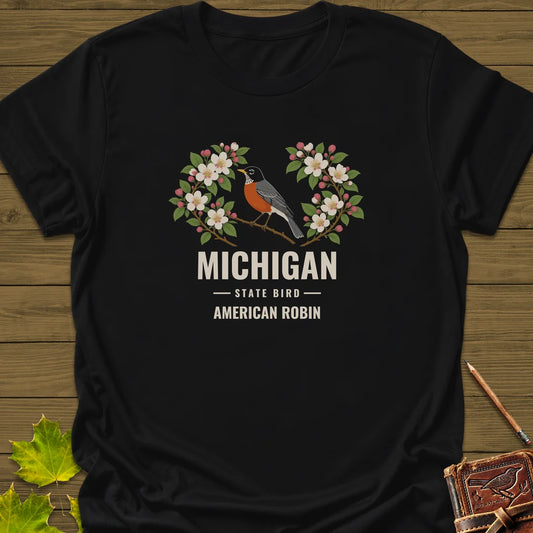 Michigan State Bird T-Shirt in Black