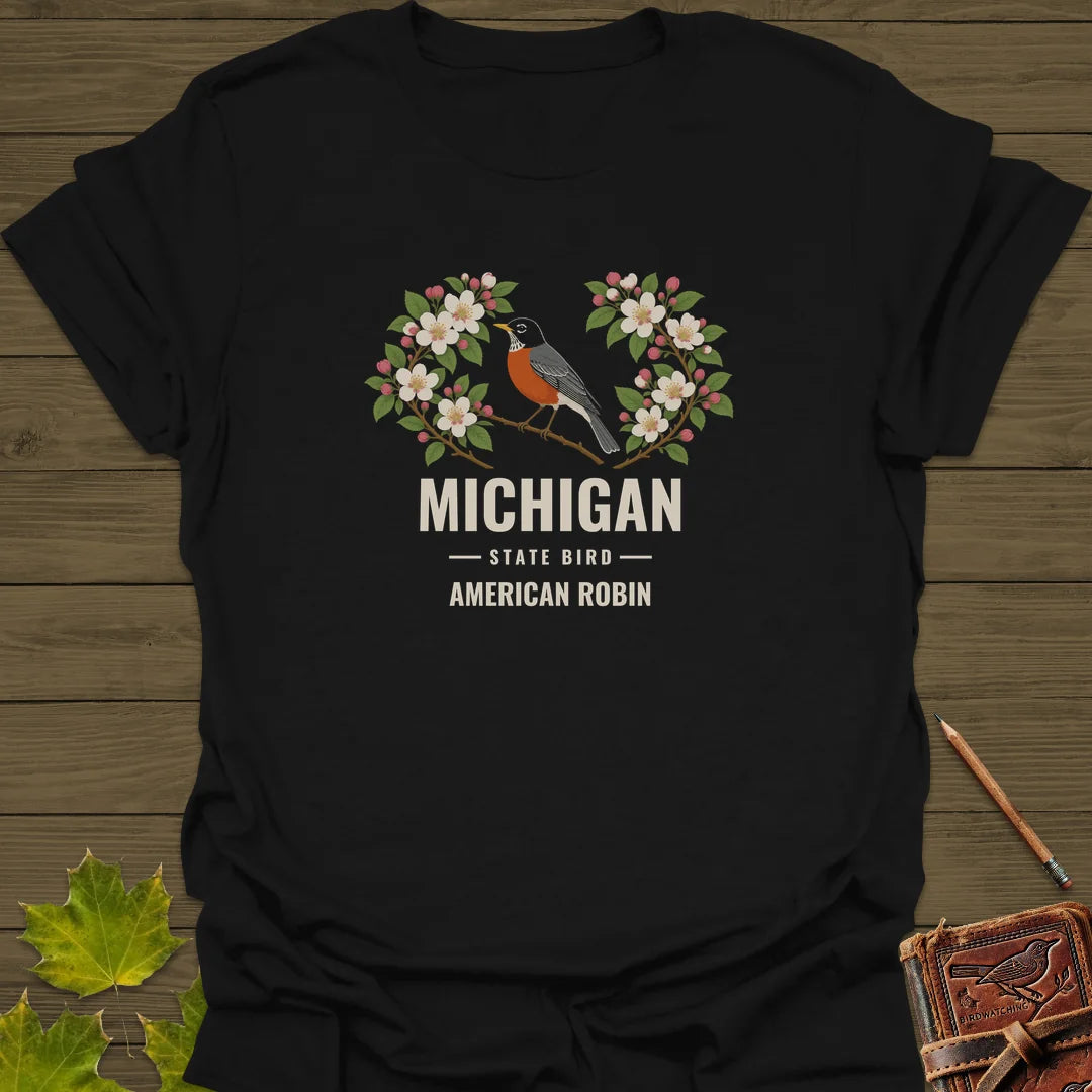 Michigan State Bird T-Shirt in Black