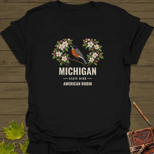 Michigan State Bird T-Shirt in Black