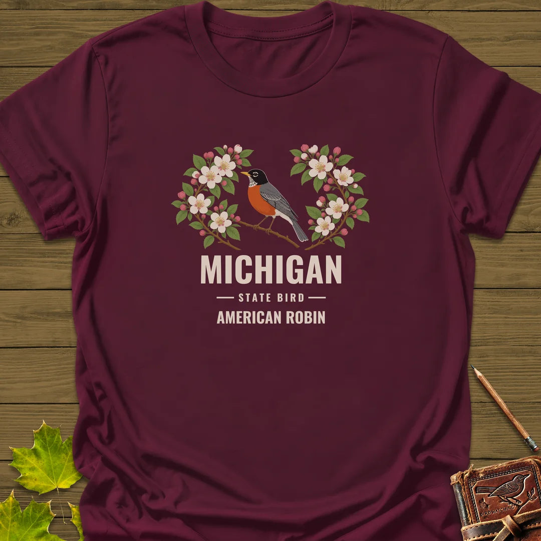 Michigan State Bird T-Shirt in Maroon