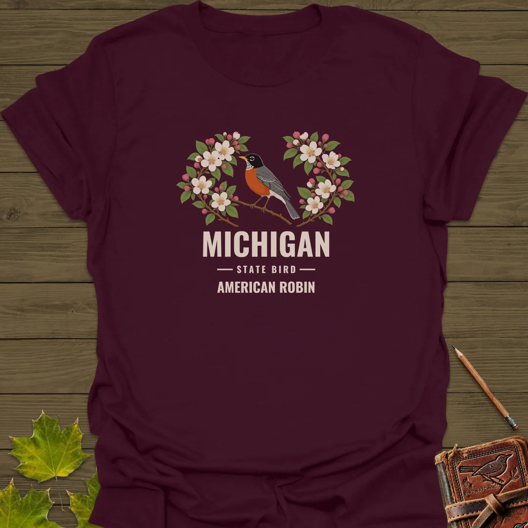 Michigan State Bird T-Shirt in Maroon