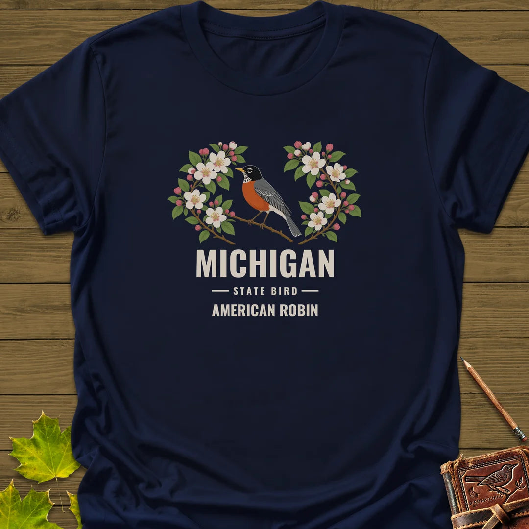 Michigan State Bird T-Shirt in Navy