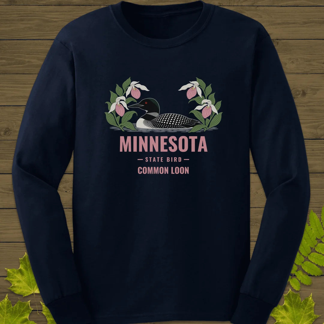 Minnesota State Bird Long Sleeve in Navy