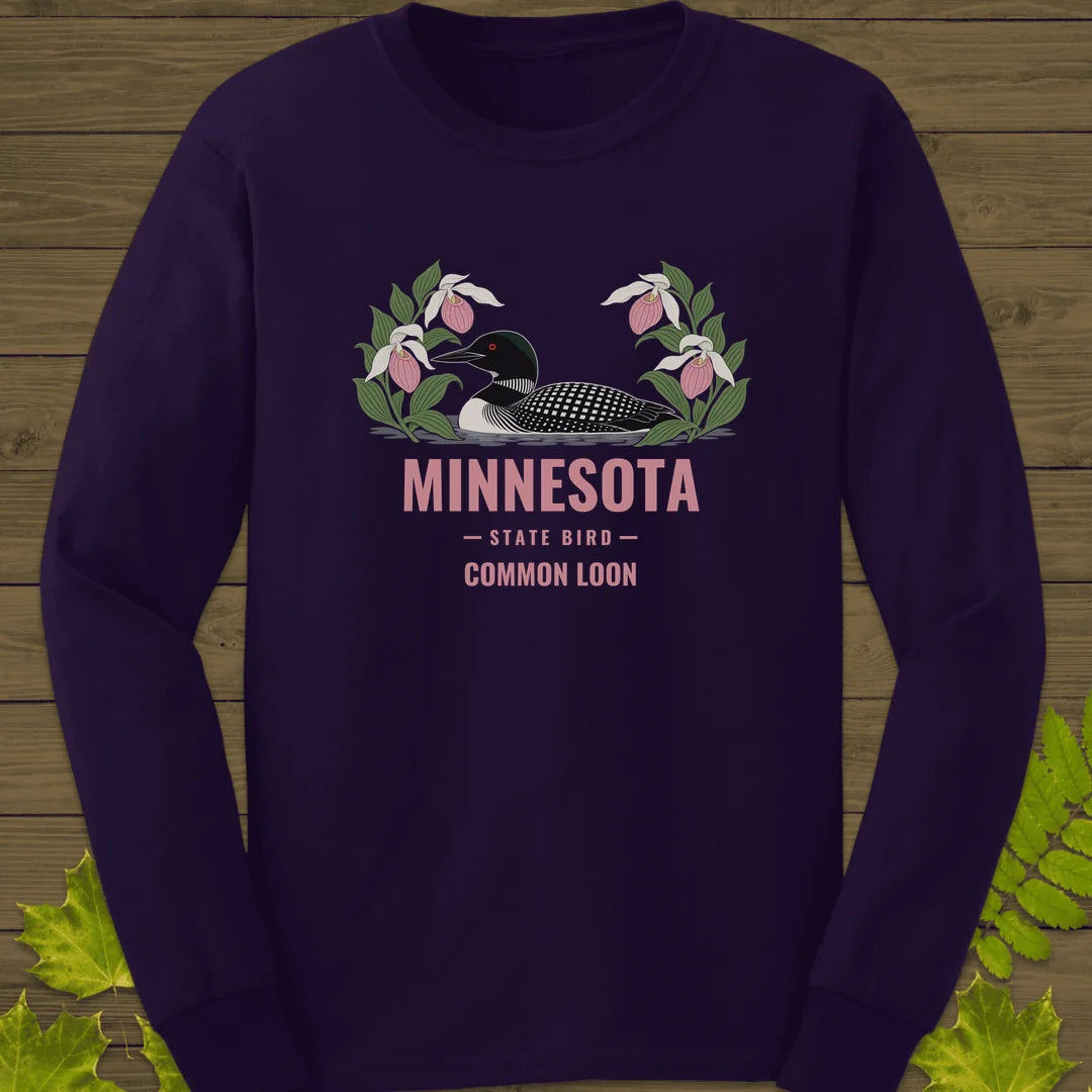 Minnesota State Bird Long Sleeve in Purple
