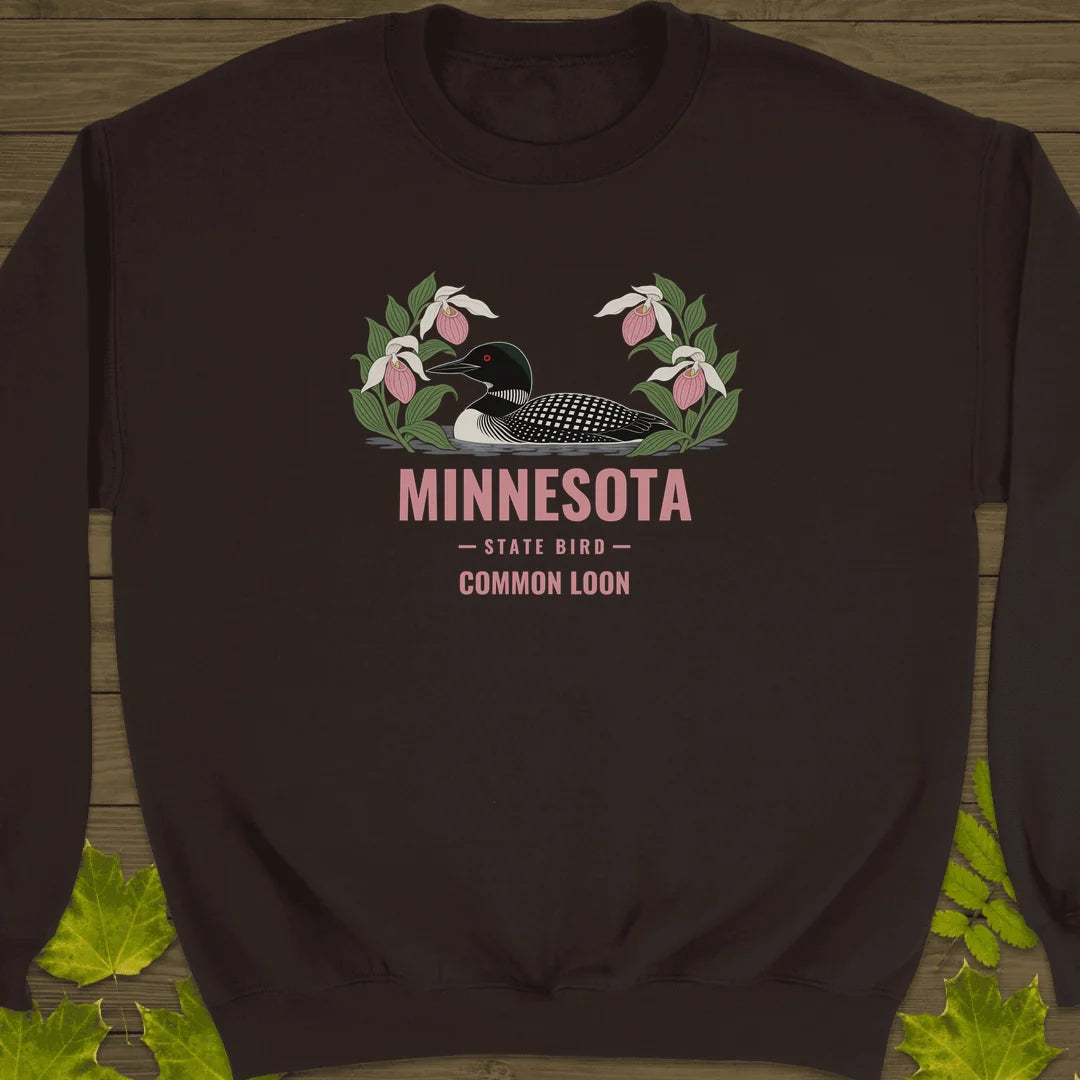 Minnesota State Bird Sweatshirt in Dark Chocolate