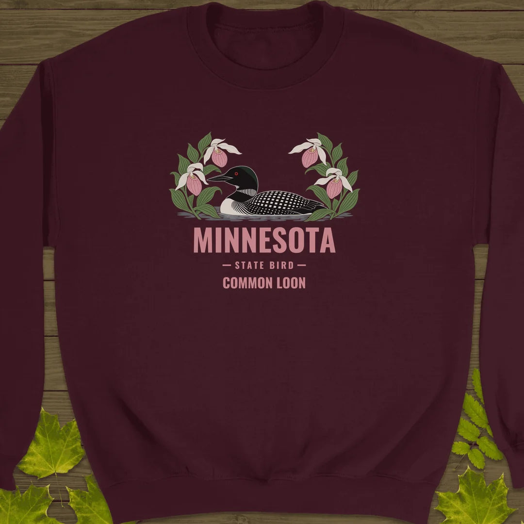 Minnesota State Bird Sweatshirt in Maroon