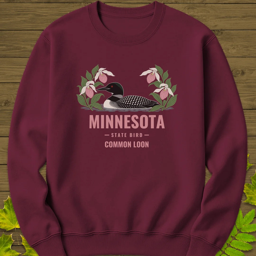 Minnesota State Bird Sweatshirt in Maroon