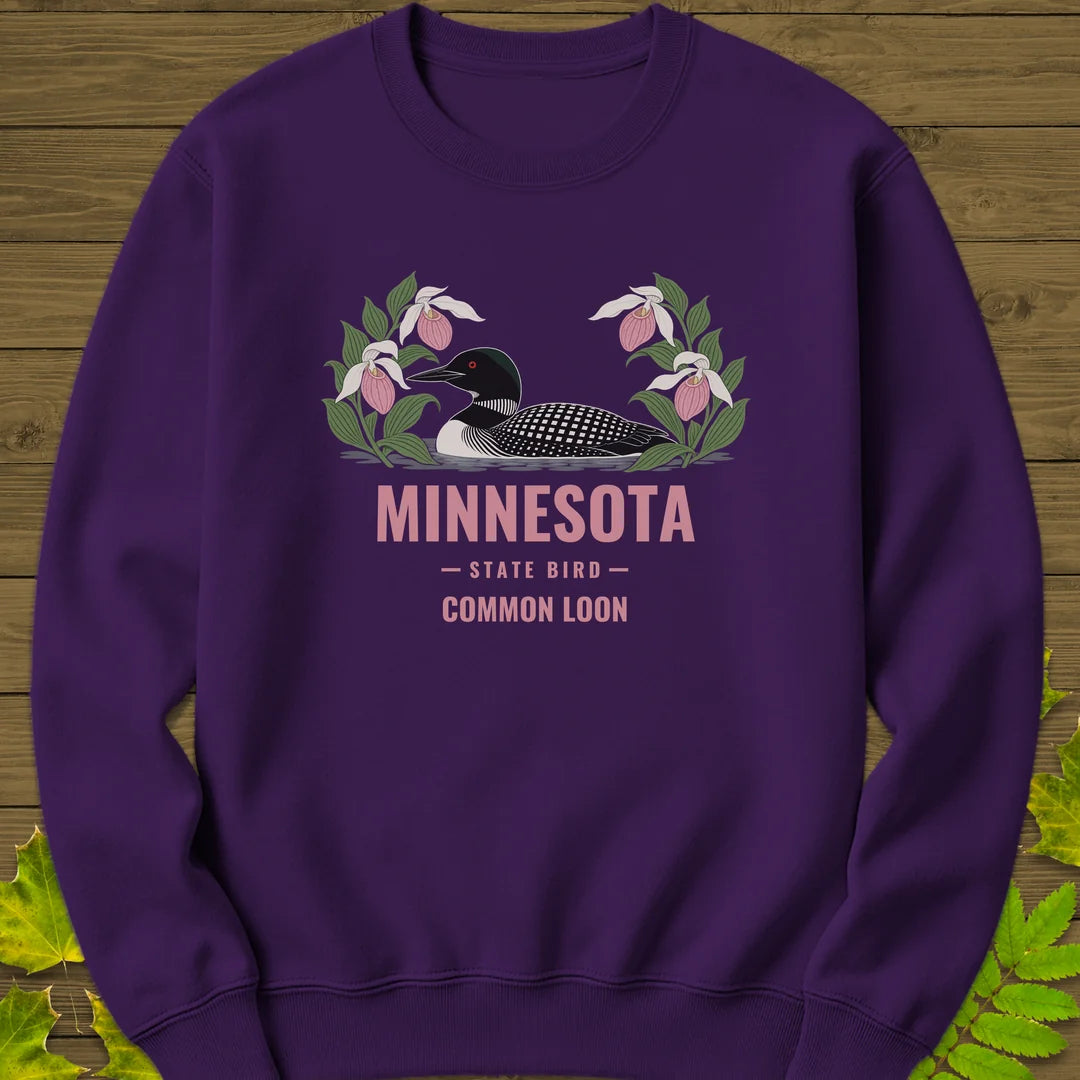 Minnesota State Bird Sweatshirt in Purple