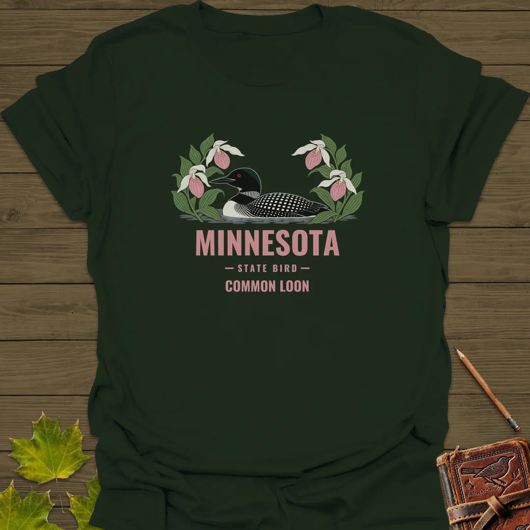 Minnesota State Bird T-Shirt in Forest Green