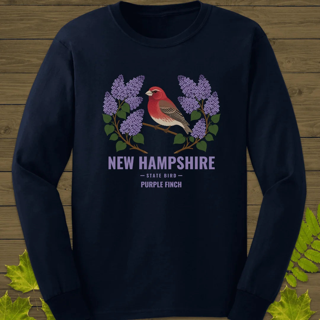 New Hampshire State Bird Long Sleeve in Navy