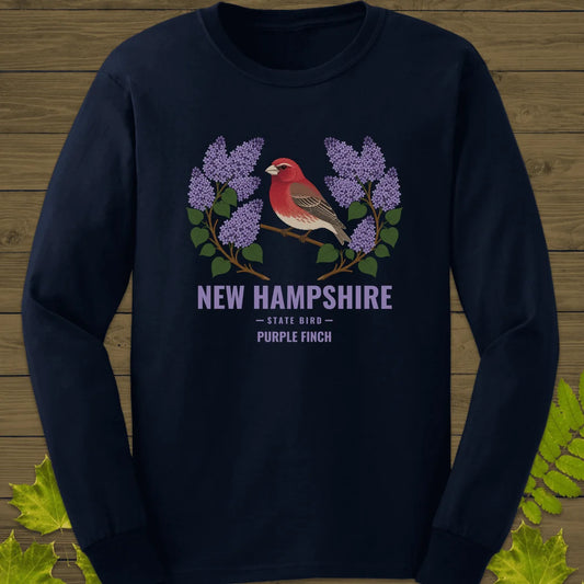 New Hampshire State Bird Long Sleeve in Navy