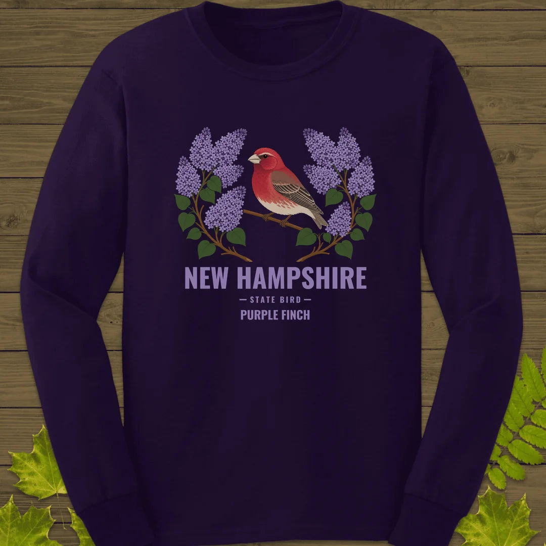 New Hampshire State Bird Long Sleeve in Purple
