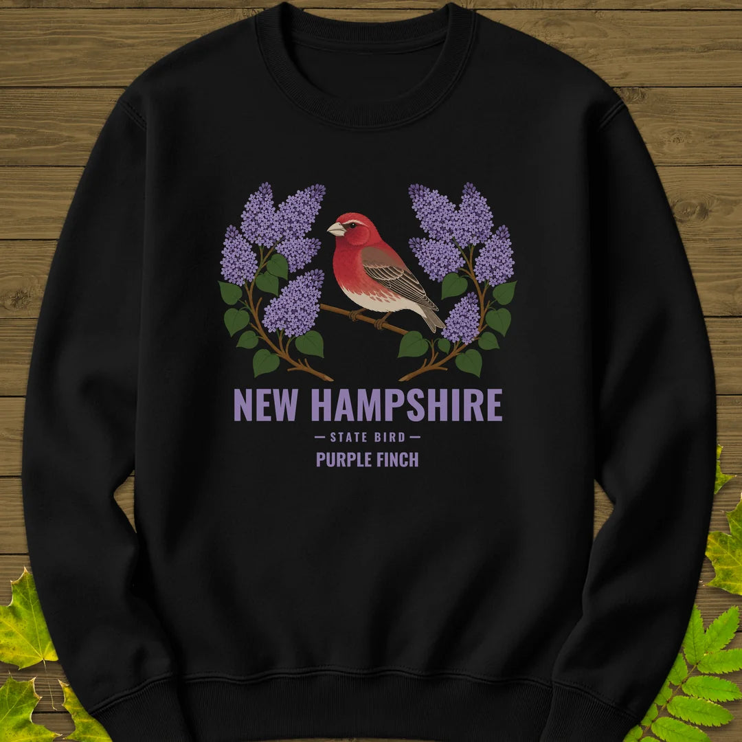 New Hampshire State Bird Sweatshirt in Black