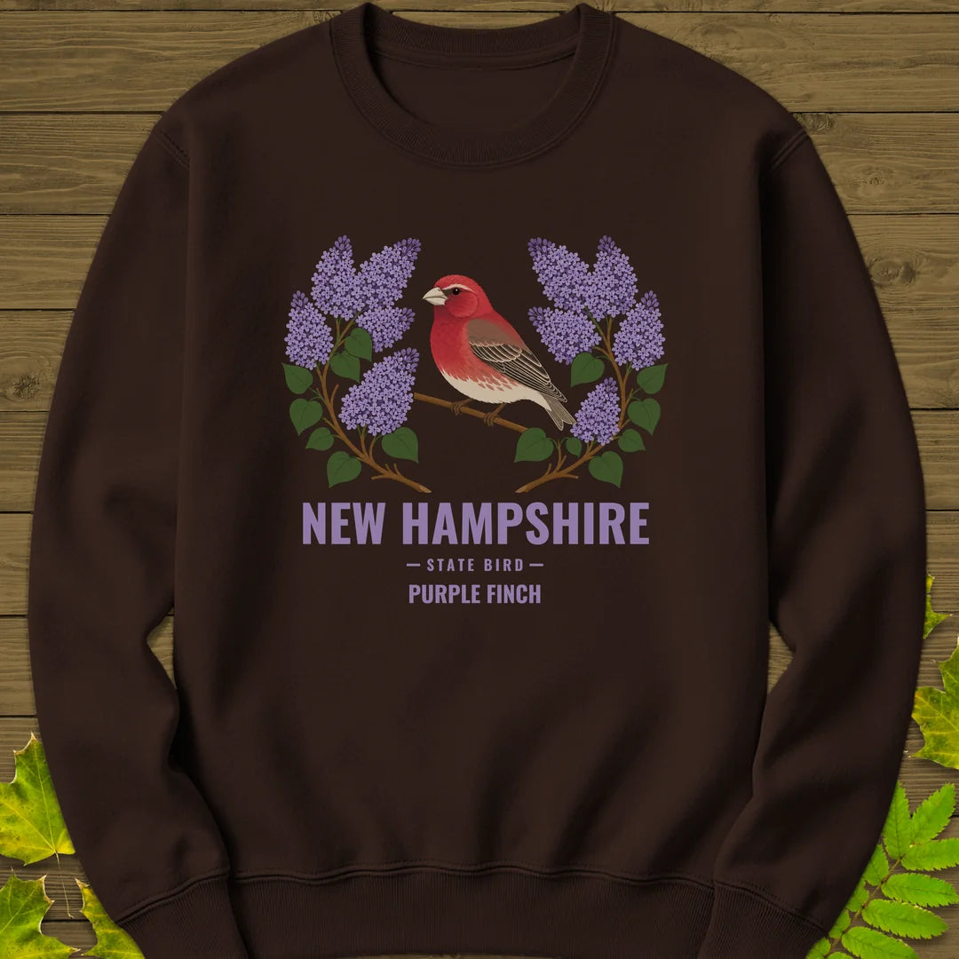 New Hampshire State Bird Sweatshirt in Dark Chocolate